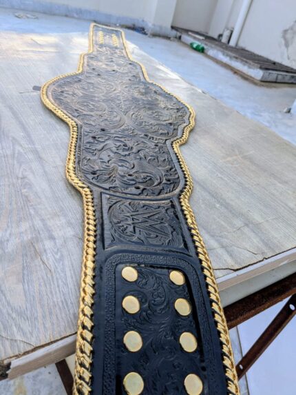 Replacement Leather Strap with golden stitches for WHC 2023 Plates